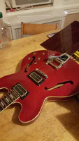 Red guitar body preparation